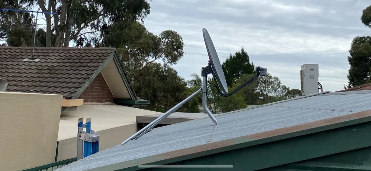 A Foxtel satellite dish installed on an Adelaide home