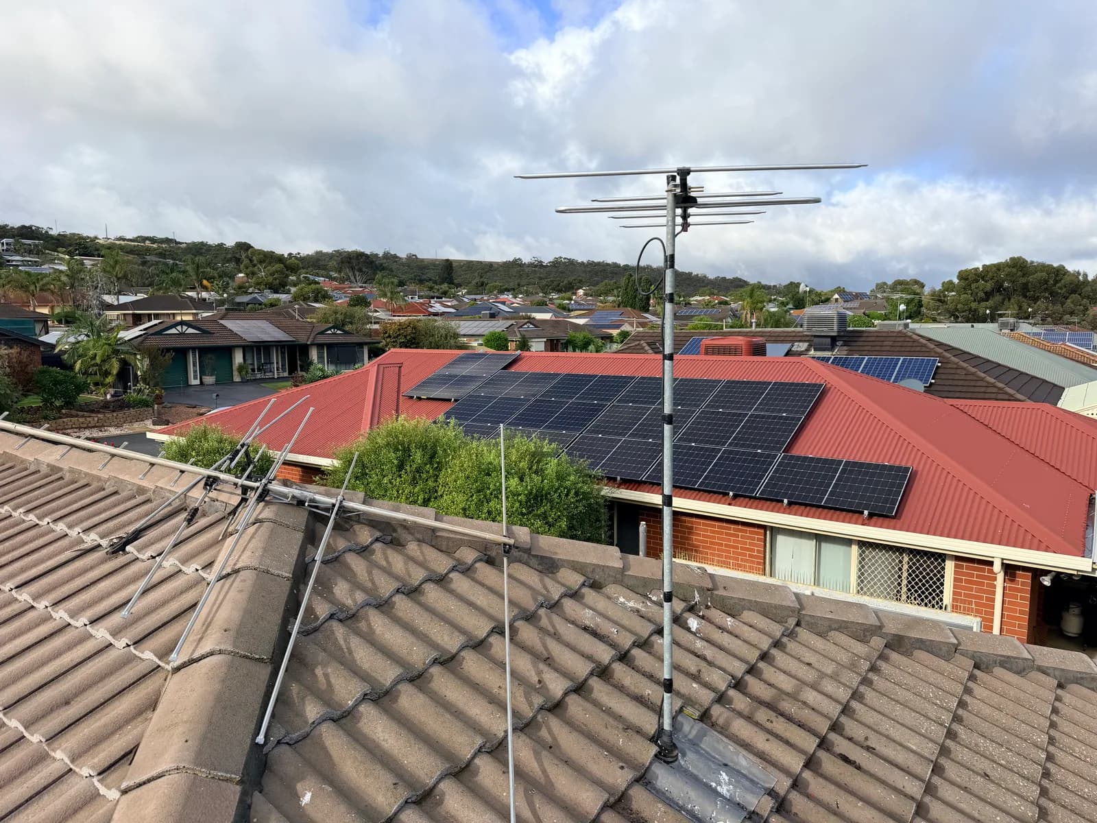 TV antenna replacement on a home in the Elizabeth area, Adelaide