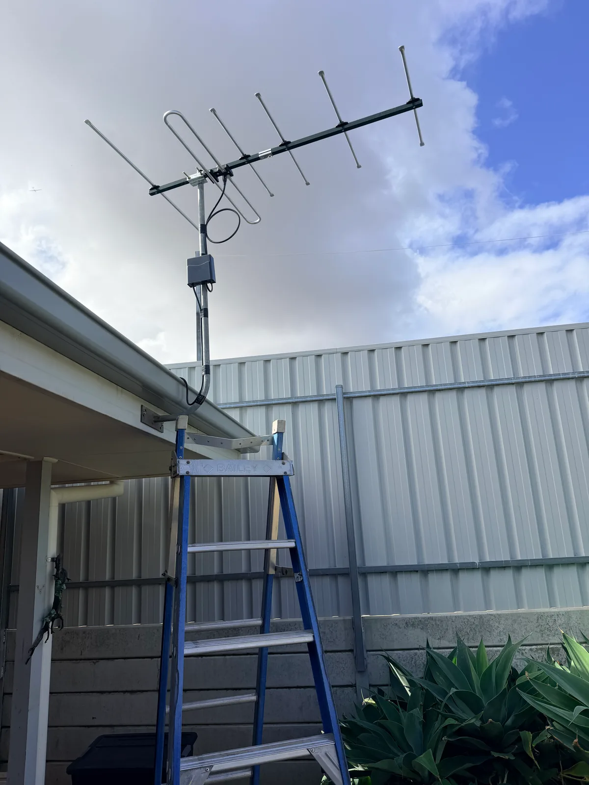 TV antenna and signal booster installed on a Gawler home, Adelaide